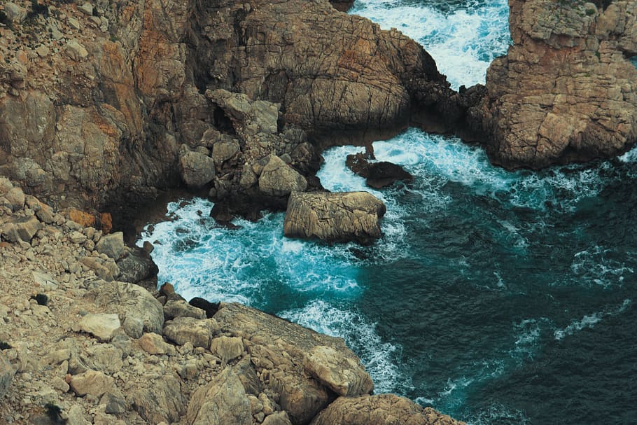 Hd Wallpaper Spain Majorca Ocean Bay Waves Sea Rocks Rock Images, Photos, Reviews