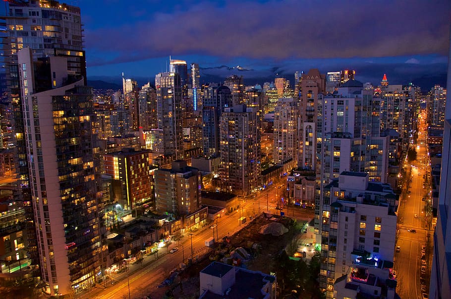 vancouver, canada, central, sunset, city, building exterior HD wallpaper