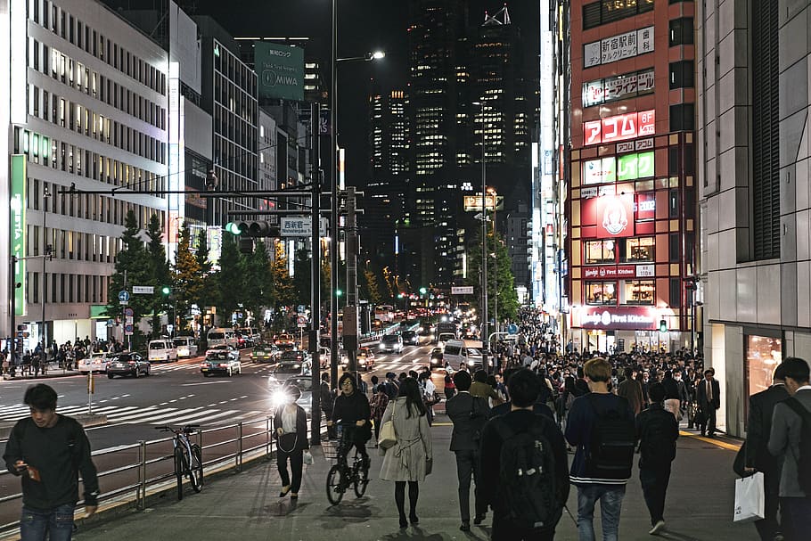 japan, shinjuku, night, tgif, tokyo, neon, city, street, friday, HD wallpaper