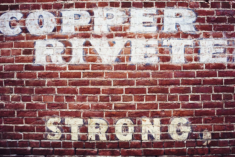 graffiti, red, brick, strong, paint, brick wall, text, wall - building feature HD wallpaper