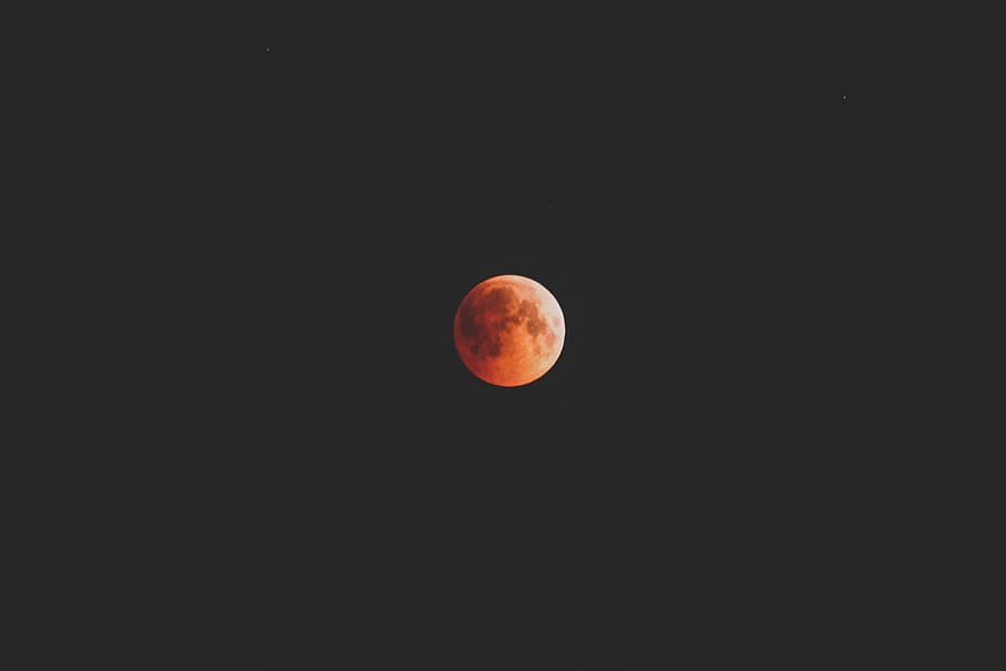 red moon illustration, sky, blood moon, eclipse, lunar, astrophotography HD wallpaper