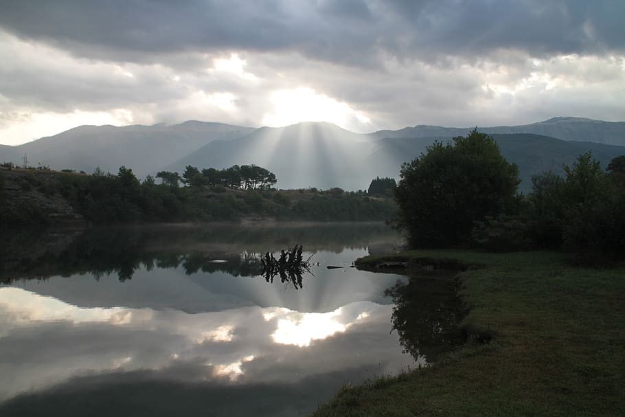 nature, light, clouds, beauty in nature, scenics - nature, mountain HD wallpaper