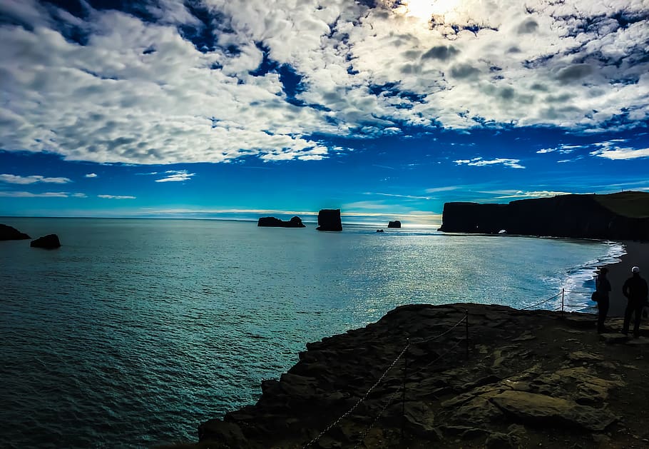iceland, vik, water, sky, cloud - sky, sea, beauty in nature HD wallpaper
