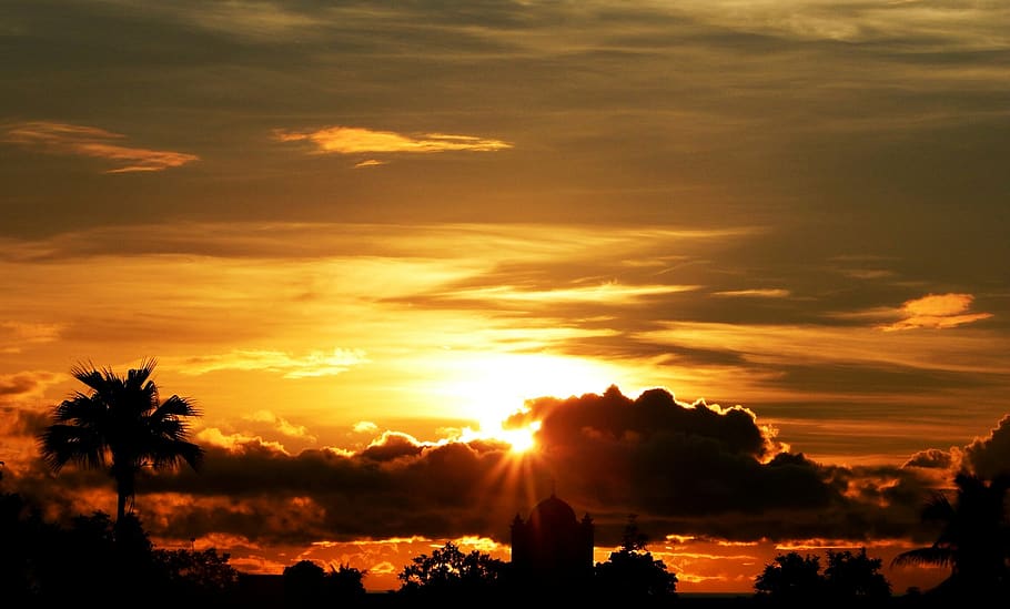 sunset, dawn, nature, dusk, sky, cloud - sky, beauty in nature HD wallpaper