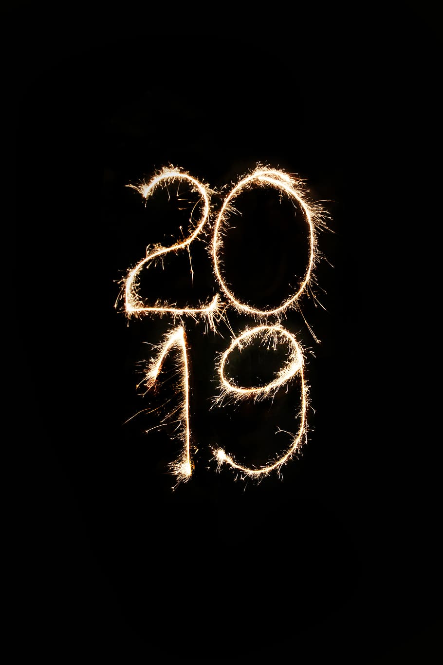 flaming 2019 vector art, firework, spark, number, celebration HD wallpaper