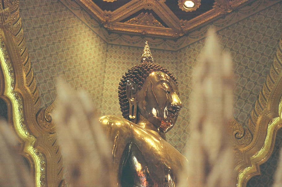 Gautama Buddha, worship, art, armor, thailand, budda d'oro, statue HD wallpaper