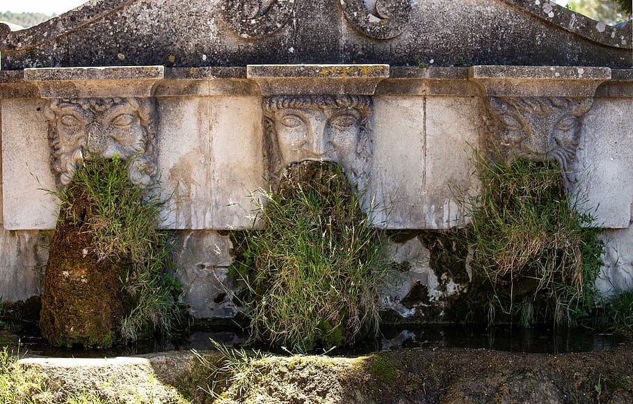 fountain, provence, statue, architecture, plant, built structure HD wallpaper
