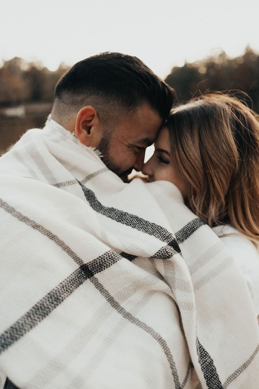 couple on blanket, hug, human, person, face, female, people, photography HD wallpaper