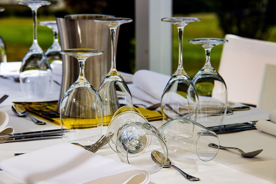 table, restaurant, cafe, dinner, glass, household equipment HD wallpaper