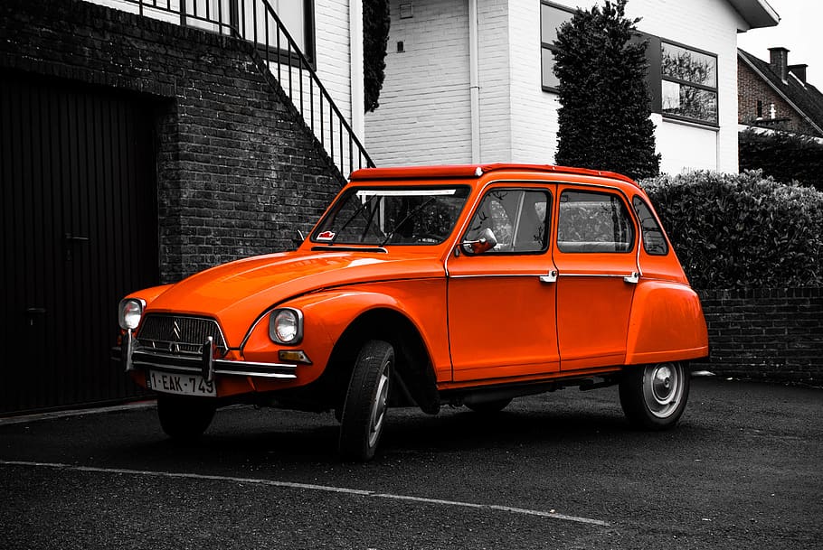oldtimer, orange, belgium, likes, mode of transportation, motor vehicle HD wallpaper