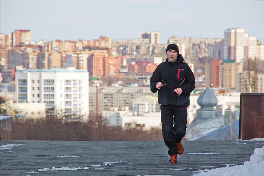 runner, outdoor, move, activity, park, red, wellness, jogger HD wallpaper