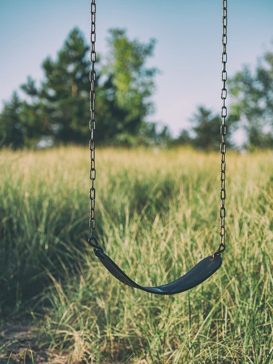 black, chains, daylight, environment, field, grass, outdoors HD wallpaper