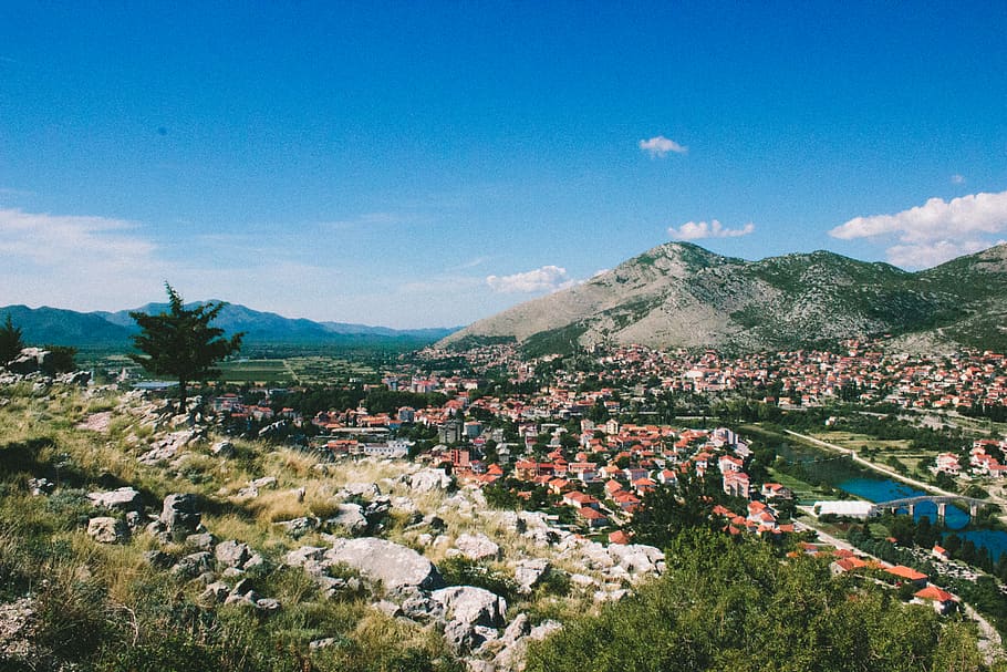 trebinje, bosnia and herzegovina, city, balkans, lake, cathedral, HD wallpaper