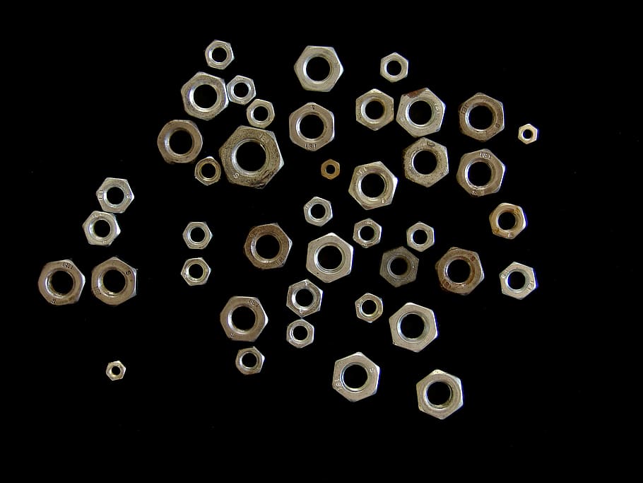 gray pipe fittings, indoors, black background, no people, studio shot HD wallpaper