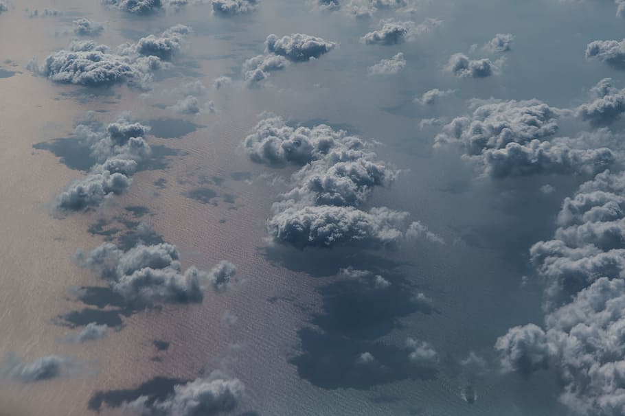 Bird's Eye View of Ocean, clouds, cloudy, high, outdoors, scenery HD wallpaper