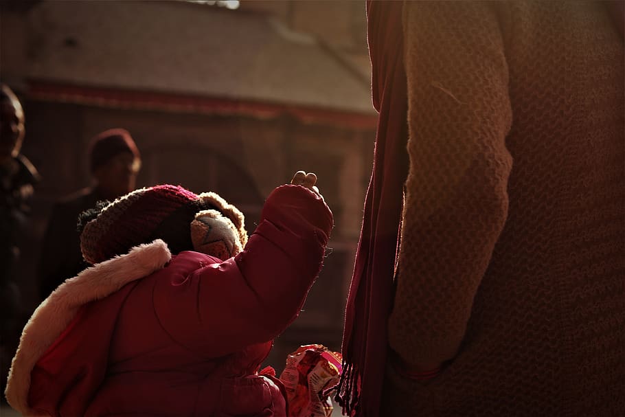 toddler wearing red jacket, finger, human, person, clothing, apparel HD wallpaper