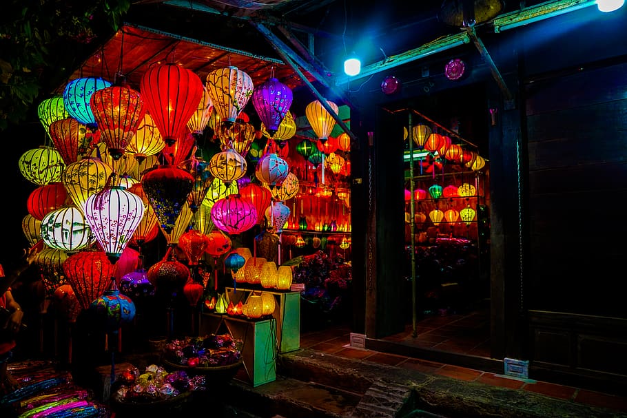 vietnam, hội an, street, hoian, sony, illuminated, multi colored, HD wallpaper
