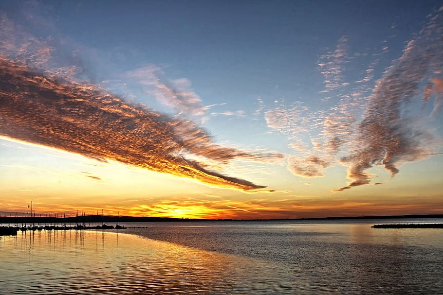 waters, sunset, evening, sky, scenics - nature, cloud - sky HD wallpaper
