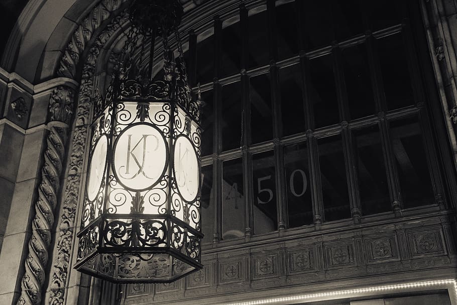 Turned-on Black and Gray Pendant Lamp, ancient, antique, architecture HD wallpaper