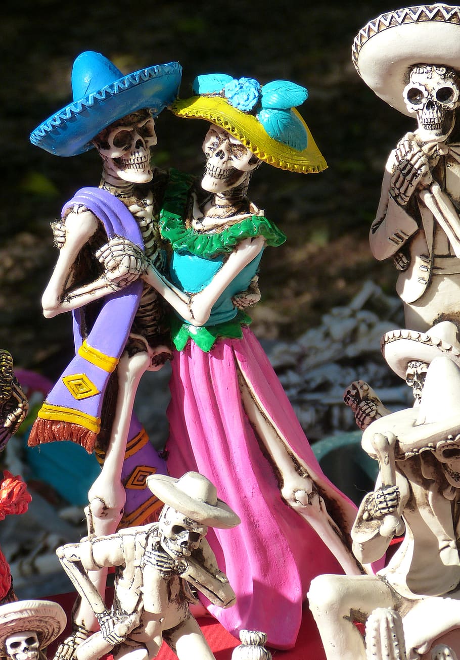 la catrina, skeletons, mexico, culture, skull, día de muertos, HD wallpaper