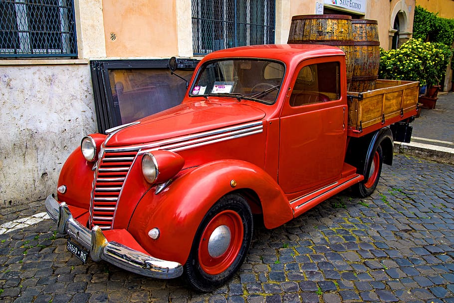 car, auto, automobile, pickup, vehicle, ancient, vintage, classic HD wallpaper