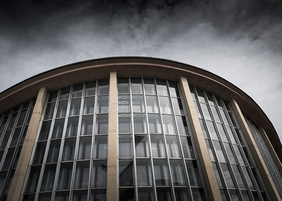 curtain wall building, architecture, facade, glass, window, steel HD wallpaper