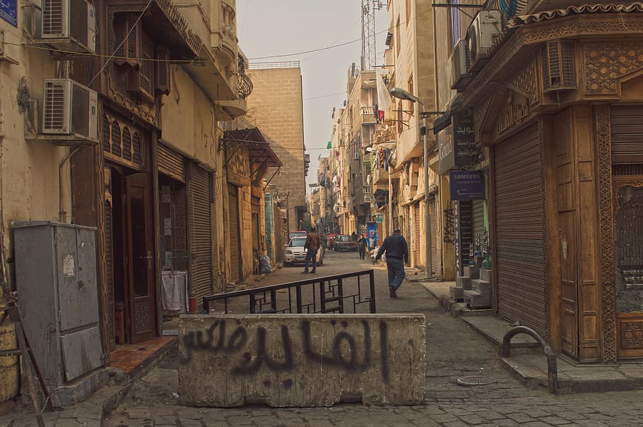 egypt, khan al khalili, market, alley, graffiti, neighborhood, HD wallpaper