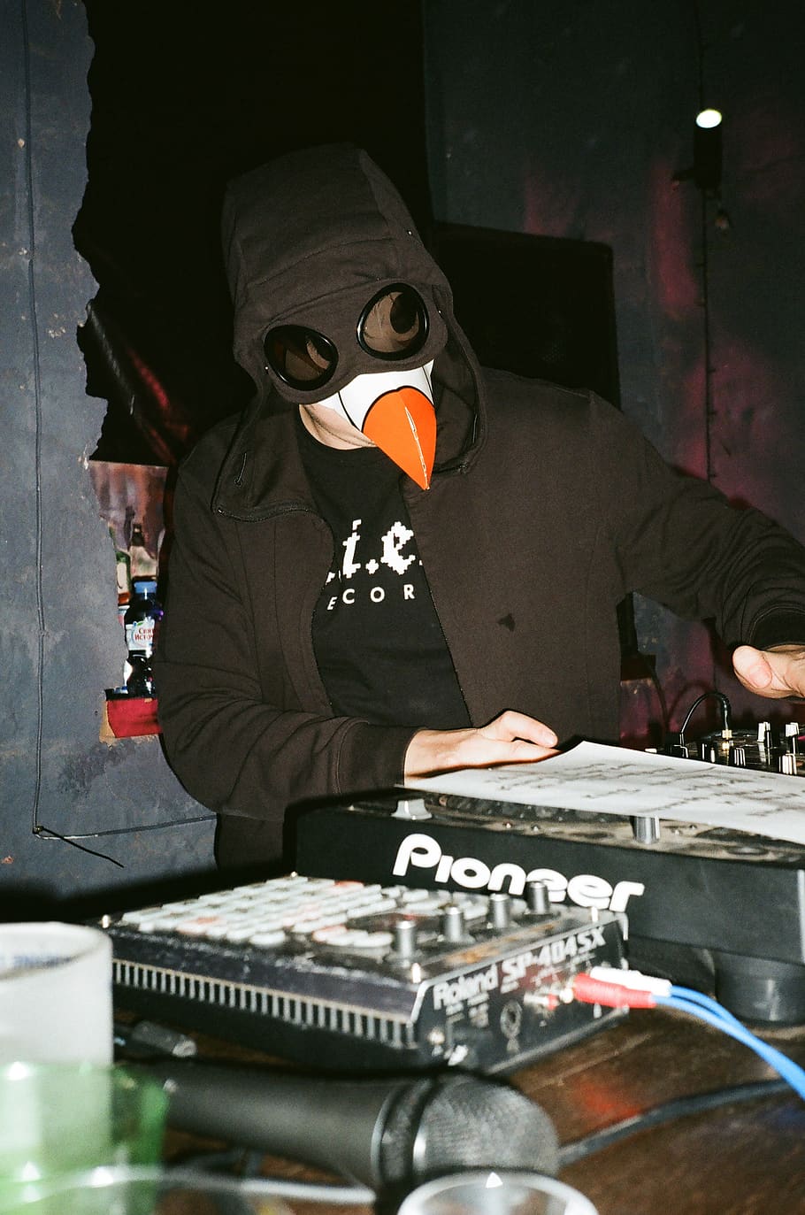 Man Wearing Black Jacket Playing Black Pioneer Turntable, desk HD wallpaper