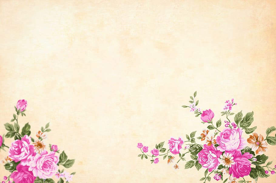 vintage, flower, background, watercolor, floral, border, garden, HD wallpaper