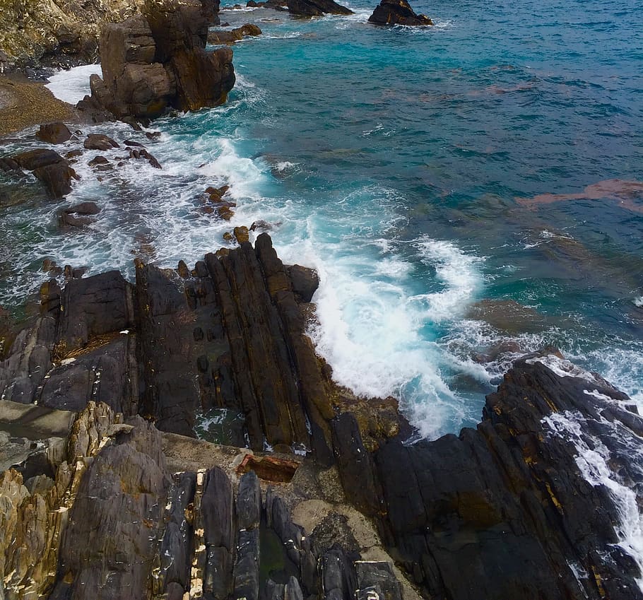 italia, genova, nervi, italy, sea, motion, rock, beauty in nature