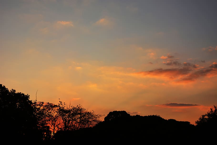 sunset, sky, silhouette, cloud - sky, beauty in nature, scenics - nature HD wallpaper