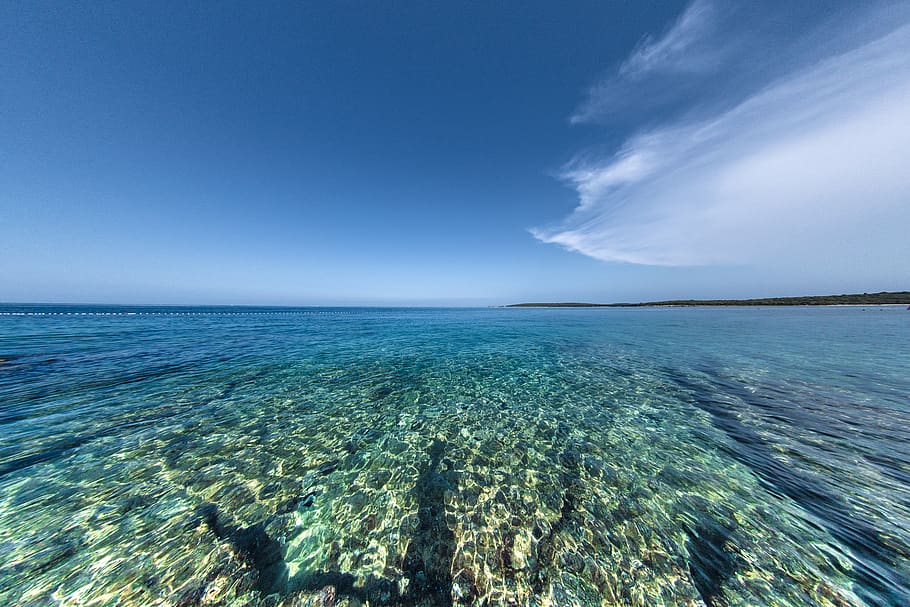 croatia, istria county, sea, water, clearwater, blue, horizon over water, HD wallpaper