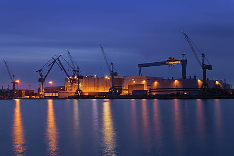 shipyard, yard view, baltic sea, maritime, cruise, repair, operation HD wallpaper