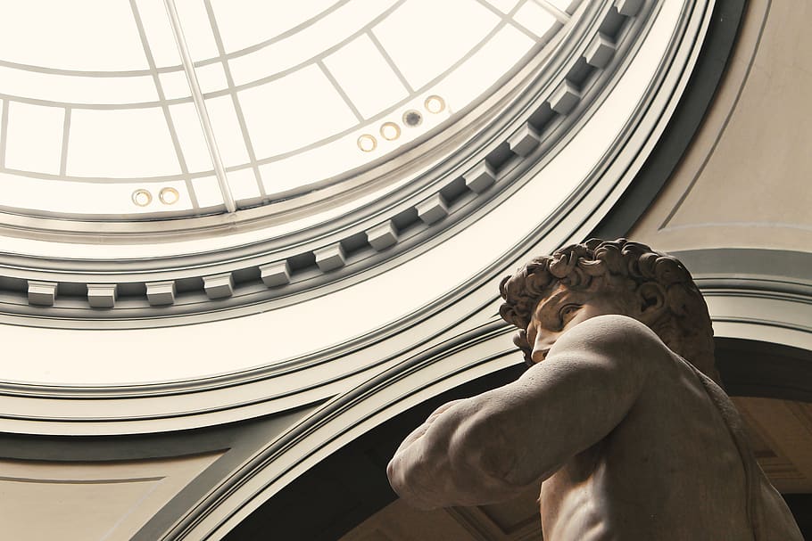 man themed statue inside dome building, person, human, sculpture HD wallpaper