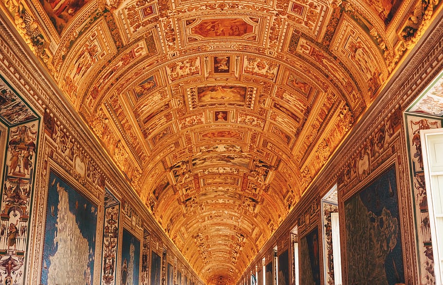 interior view of building, architecture, ceiling, indoors, built structure HD wallpaper
