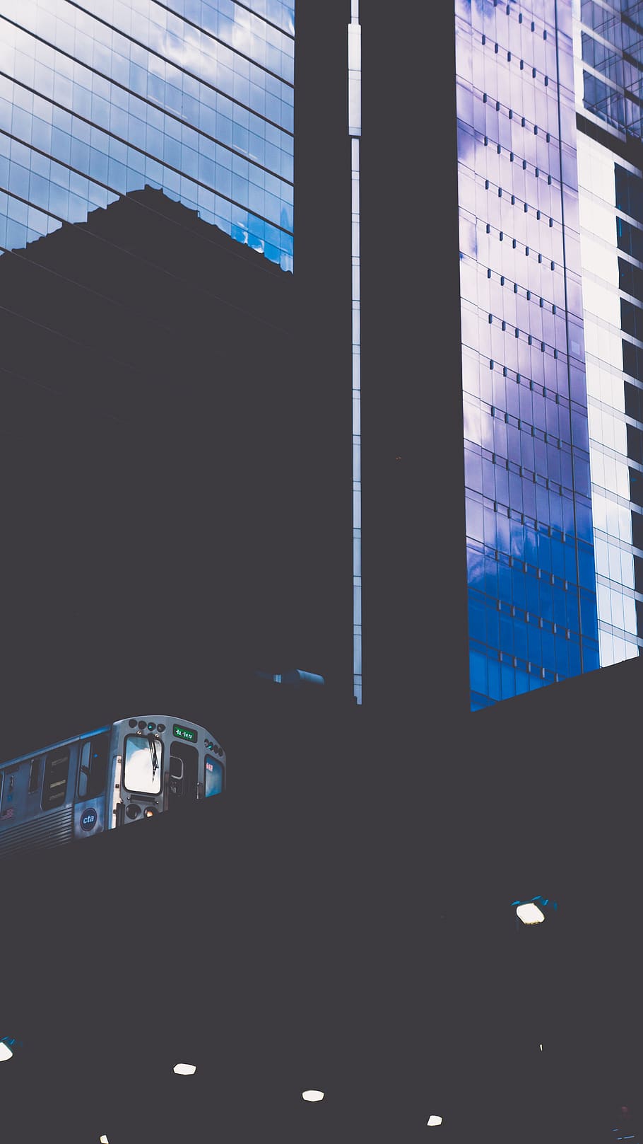 united states, chicago, building, reflection, sky, public transport HD wallpaper