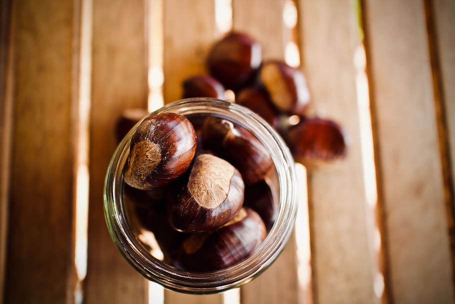 chestnuts, fruit, autumn, maroni, nutrition, nature, edible HD wallpaper