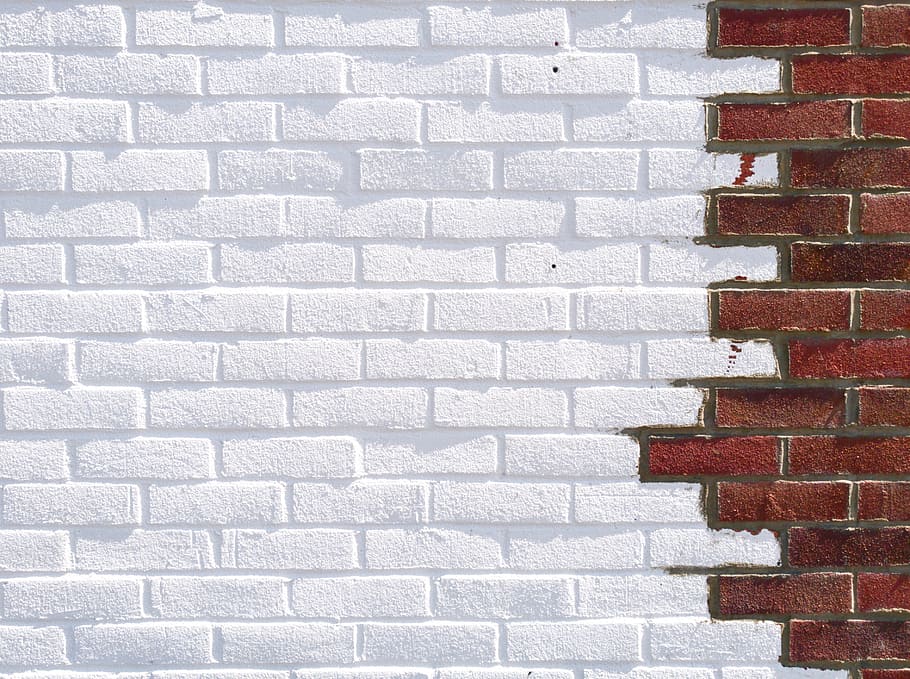 white and brown brick wall, texture, surface, background, wallpaper, HD wallpaper