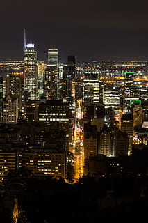 city lights during nighttime, building, architecture, evening HD wallpaper