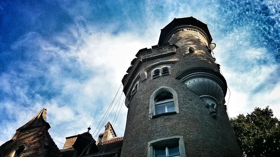 poland, trzebnica, hdr, castle, sky, cleversparkle, cloud, low angle view, HD wallpaper