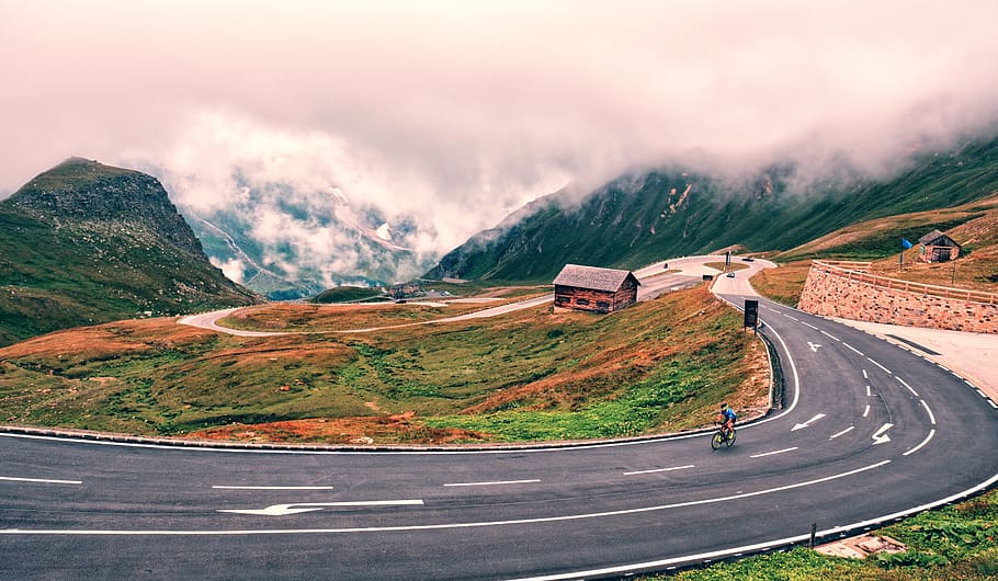 road, away, target, curve, direction, drive, cycling, farradfahren HD wallpaper