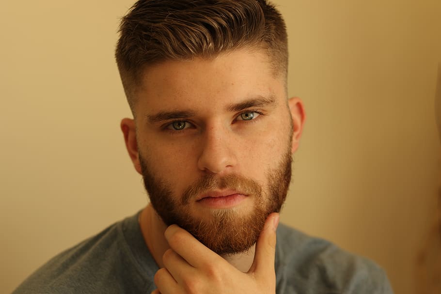 man, young, close up, portrait, beard, headshot, one person HD wallpaper