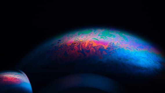 blue planet artwork, soap, bubble, colour, galaxy, wallpaper HD wallpaper
