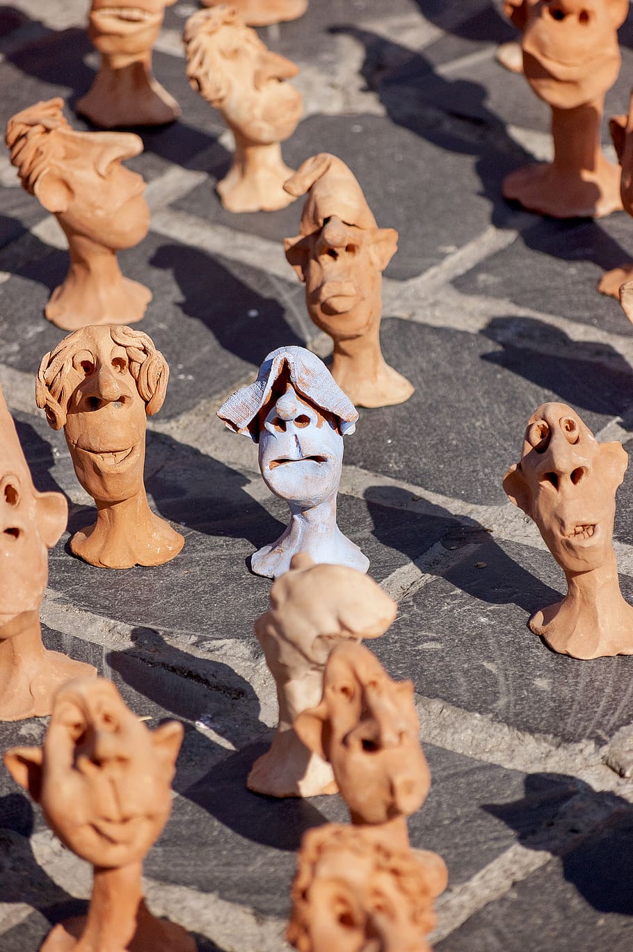 head bust figurine collection, person, human, people, gingerbread HD wallpaper