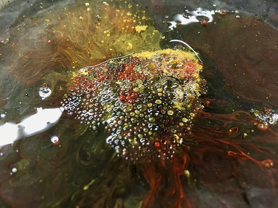 canada, penticton, color, bubbles, paint, red, yellow, colour HD wallpaper