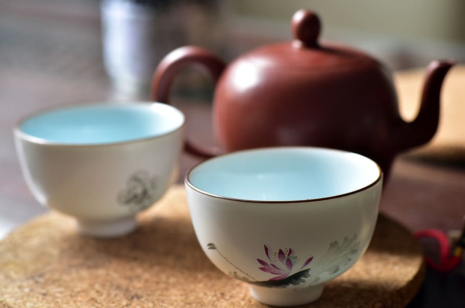 tee, chinese, tea ceremony, asia, hot, drink, pot, teacups, HD wallpaper