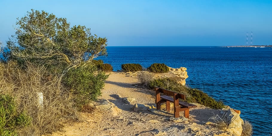 view point, cliff, landscape, sea, scenery, nature, coastal path HD wallpaper