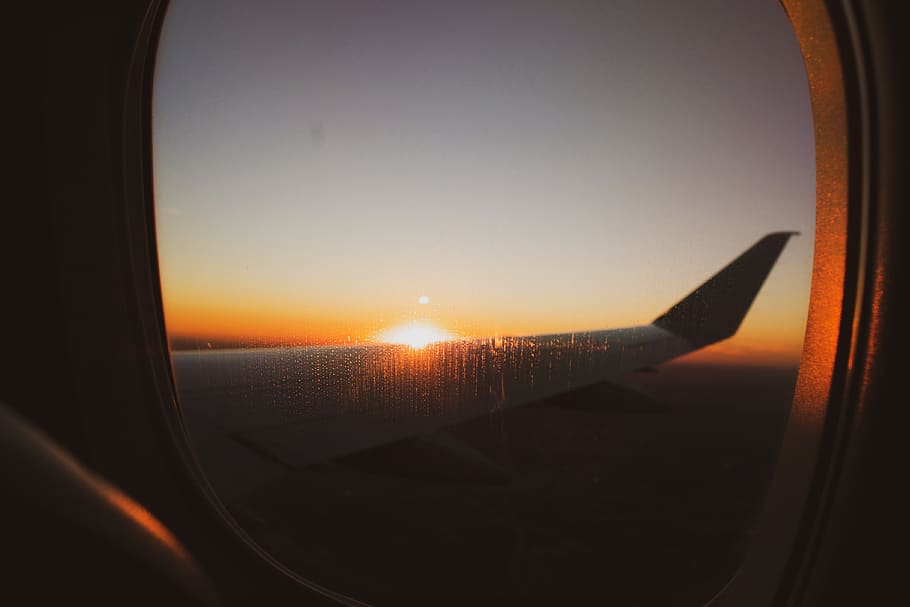 1920x1080px | free download | HD wallpaper: airplane, window, sky, sun ...