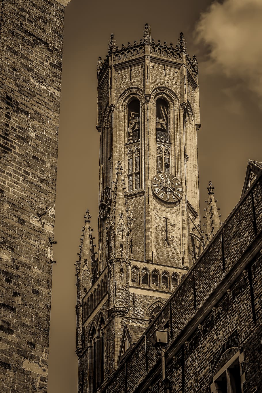 the belfry of bruges, brugge, belgium, tower, building, architecture