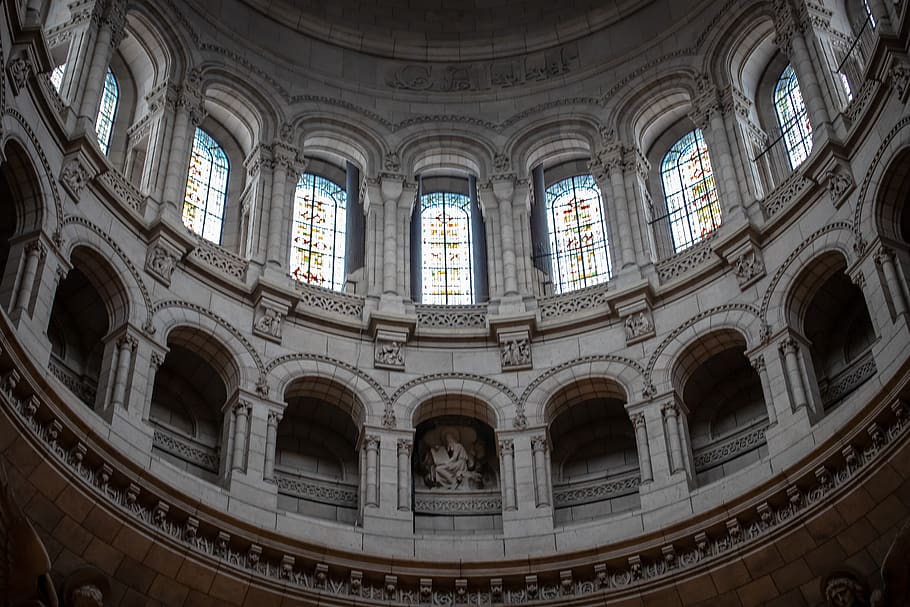 gray concrete cathedral, low angle view, architecture, built structure HD wallpaper